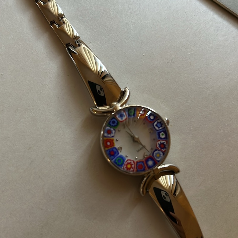 Avon Silver Watch with Colorful Dial